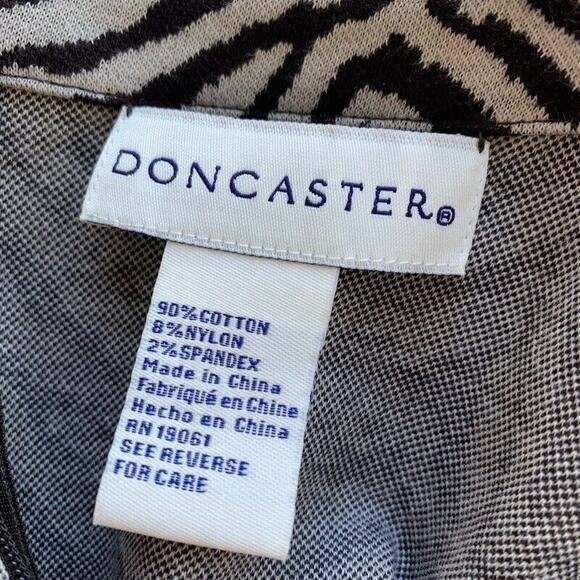 Doncaster Collection Knit Animal Print Dress Zebra Size 12 Stretch 3/4 Sleeve - Picture 7 of 8